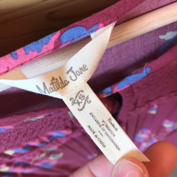 Matilda Jane Art Class Dress Floral Print Mauve Size Extra Small - Picture 6 of 9